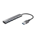 Trust Halyx USB 3.2 Gen 1 (3.1 Gen 1) Type-A 4 prievadų USB &scaron;akotuvas, juoda/pilka