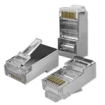 RJ45 modulinis jungtis QOLTEC 54556 CAT6 FTP, sidabrinė, 18&times;22&times;11 mm, pakuotė po 100 vnt.