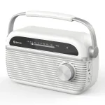Denver TRB-67W DAB+ FM radijo laikrodis baltas su dvigubu žadintuvu ir baterijų režimu
