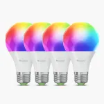 Nanoleaf Essentials Matter Smart A60 LED lemputė (E27, 9 W, 900 lm, RGBCW 2700-6500 K), 4 vnt.