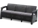 KETER Corfu Love Seat Max triguba sodo sofa, pilka