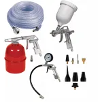 Einhell 4132776 Pneumatinių įrankių rinkinys, 5 dalių, su pūtimo pistoletu, padangų pripūtimo prietaisu, dažymo pistoletu, dugno pur&scaron;kimo pistoletu ir 4 m spiraline žarna
