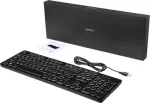 Perixx PERIBOARD-317 R DE B laidinė USB klaviatūra, voki&scaron;ka QWERTZ klaviatūra, baltas LED ap&scaron;vietimas, juoda 12011