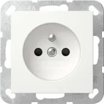 GIRA 448527 Schuko lizdas su atverčiamu dangteliu ir žymėjimo lauku, System 55, grynai balta