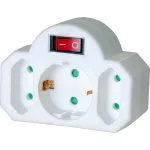 Brennenstuhl adapterio ki&scaron;tukas į 2x Euro 1x Schuko 1508100 adapterio ki&scaron;tukas Euro 2 + apsauginis kontaktas 1 su jungikliu, su įjungimo/i&scaron;jungimo jungikliu (1508100)