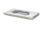 METZ CONNECT 12 prievadų LC Duplex OM5 optinio pluo&scaron;to suvirinimo pataisų skydas, 1U 19 inch stovo montavimas, 24 pluo&scaron;tai, 2 m pigtailai, pilkas 1504587M12-F