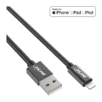 InLine Lightning USB laidas, iPad, iPhone, iPod, juodas/alu, 2 m, MFi sertifikuotas