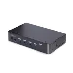 StarTech.com 4 prievadų DisplayPort KVM jungiklis, 8K 60Hz / 4K 144Hz, vienas ekranas, DP 1.4, 2x USB 3.0 prievadai, 4x USB 2.0 HID prievadai, mygtukinis ir klavi&scaron;inis perjungimas, TAA atitiktis - OS nepriklausomas, metalinis korpusas