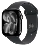 Apple Watch Series 11 GPS+Cellular 46mm Jet Black Aliuminio korpusas su juodu sportiniu dirželiu (M/L)