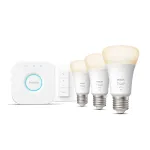 Philips Hue White pradinis rinkinys: 3 E27 i&scaron;manios lemputės (1100 liumenų) + reguliatorius