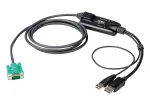 ATEN CV190 DisplayPort konsolės keitiklis, 1,8 m, USB, DisplayPort, juoda, USB A tipas + DisplayPort, SPHD-15