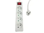 Maitinimo juosta MicroConnect MC-PSOO040500FRW &mdash; 4 lizdai su atskirais jungikliais