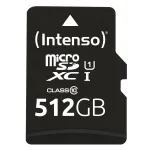 Flash atminties kortelė Intenso 512GB UHS-I microSD CL10