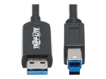 Eaton Tripp Lite Series USB 3.2 Gen 1 Plenum-Rated Fiber aktyvus optinis kabelis (AOC) - A/B M/M, juodas, 20 m - USB kabelis - USB A tipas (M) prie USB B tipo (M) - USB 3.2 Gen 1 - 20,0 m - P