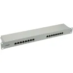 InLine Patch Panel Cat.6 16 prievadų 19 colių 1HE &scaron;viesiai pilka RAL7035