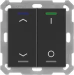 MDT BE-TAL55T206.C1 KNX mygtukas Light 55 2f RGBW temperatūros jutiklis juodas matinis žaliuzės/perjungimas 1