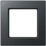 JUNG AC 581 BF ANM Black &ndash; dengiamasis lizdo rėmelis, termoplastikas, 87&times;87 mm
