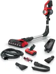 Bosch BCS711PET belaidis siurblys / elektrinis &scaron;luotuvas, akumuliatorinis, be mai&scaron;elio, 0,3 l, juoda, raudona, 3 Ah