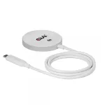 Belaidis įkroviklis club 3D CAC-3026 25W Qi2 magnetinis padėklas, Qi 2.2 MagSafe suderinamas, 1 m kabelis, baltas