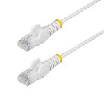StarTech.com 1,5 m baltas plonas CAT6 Ethernet kabelis, be užkabinimo, 100W PoE, UTP, LSZH, 28AWG gryna vario viela, plonas RJ45 tinklo jungiamasis laidas su įtempimo mažinimo elementais, individualiai i&scaron;bandytas
