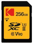 Kodak EKMSD256GUHS2V2K SDXC UHS-II 256 GB atminties kortelė, skaitymas 300 MB/s, ra&scaron;ymas 270 MB/s, U3 V90 Class 10