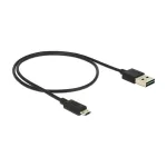 USB laidas DeLOCK 83845 USB 2.0 0,5 m USB A Micro-USB B juodas