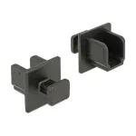 Apsauginis ki&scaron;tukinis dangtelis DELOCK 64010, polipropilenas, juodas, 12,2&times;15,2&times;12 mm, pakuotė po 10 vnt.