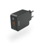 Hama Qualcomm&reg; Quick Charge&trade; 3.0 greitasis kroviklis i&scaron;maniesiems telefonams, juodas, AC, vidaus
