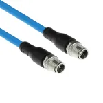 ACT Industrial 3,00 m jutiklio kabelis M12X 8 kontaktų ki&scaron;tukas &ndash; M12X 8 kontaktų ki&scaron;tukas, Superflex SF/UTP TPE, ekranuotas