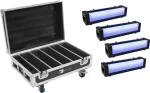Eurolite rinkinys i&scaron; 4x AKKU Bar-6 Glow QCL su įkrovimo dėklu