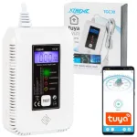 Anglies monoksido ir dujų detektorius BLOW TGC30 WiFi Tuya su LCD, 85 dB, laidinis, pavir&scaron;inis montavimas, baltas