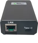 Microconnect POEINJ-25W-USBC - Gigabit Ethernet maitinimo injektorius, 1000 Mbit/s, 25 W, USB-C maitinimas, juodas