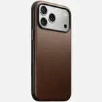 NOMAD Modern Leather Case, skirta iPhone 17 Pro Max, Horween oda, Rustic Brown, suderinama su MagSafe