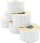ARTDEV Terminės Perdavimo Etikečių Ritinys 60x20mm, 110mm Ritinio Skersmuo, 40mm Įvorė, 2600 Etikečių/Ritinys, Baltas, Popierius, Nuolatiniai Klijai