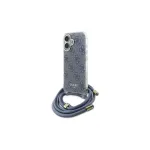 Guess GUHCP16SHC4SEB iPhone 16 6,1 col. mėlynas kietas dėklas su diržu per petį 4G Print