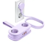 ORICO AP3 20W GaN 5-in-1 Power Strip, 2x AC + 2x USB-A + 1x USB-C, Violetinė, 1.5m laidas