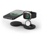 Satechi OntheGo 2-in-1 Wireless Charger su Qi2, juodas, 15W, ST-QTG21K