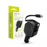 Mobile Origin 90W automobilinis įkroviklis CA22 USB-C+USB-A su 2x 60cm laidais
