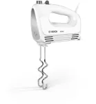 Rankinis plaktuvas Bosch MFQ24200 &mdash; 400 W, 4 greičiai, turbo, &scaron;lifuotas plienas/baltas