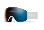 Smith Skyline Slidinės Kaukės su ChromaPop Fotochrominiu Lę&scaron;iu, White Vapor Rėmeliu ir Blue Sensor Mirror Lę&scaron;iu