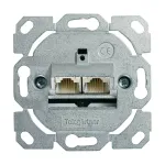 Teleg&auml;rtner AMJ45 duomenų i&scaron;vado modulis, 2 prievadų RJ45, Cat.6A ekranuotas, 10G, IDC be įrankių, cinko korpusas