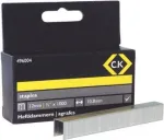 C.K Tools Type 140 cinkuoto plieno segtukai, 12 mm kojelė, 10,6 mm vainikas, 1000 vnt. (496004)