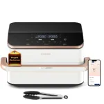 Cosori Dual Blaze Twinfry Chef Edition Dvigubas 10 L 2800 W Kar&scaron;to oro gruzdintuvė Rožinis auksas, Balta
