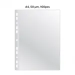 AD Class Ki&scaron;enė su perforacija A4 Crystal Clear 50 mikr., pakuotė 100 vnt.
