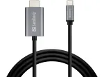 Sandberg USB-C į HDMI laidas 2M, 2 m, USB Type-C, HDMI, Ki&scaron;tukas, Ki&scaron;tukas, Tiesus