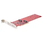 StarTech.com DUAL-M2-PCIE-CARD-B &ndash; Dvigubas M.2 PCIe SSD adapteris, PCIe x8 / x16 į du NVMe arba AHCI M.2 SSD, PCI Express 4.0, 7,8 GB/s vienam diskui, reikalinga bifurkacija