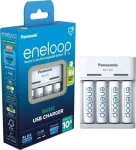 Panasonic eneloop BQ-CC61 įkroviklis su 4 x 2200 mAh baterijomis (K-KJ61MCD40USB)