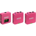 Belaidis mikrofonas RODE Wireless GO III Pink &ndash; kompakti&scaron;ka dviejų kanalų siųstuvų ir imtuvo sistema