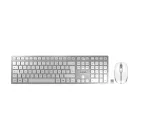 CHERRY DW 9100 SLIM belaidis klaviatūros ir pelės rinkinys RF Wireless + Bluetooth AZERTY prancūzi&scaron;kas sidabrinis
