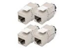 Digitus Cat.6A ekranuotas keystone modulis 4 vnt sidabrinis RJ-45